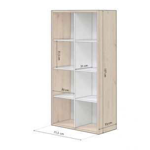 Estantería Dess Blanco Artik (Blanco Mate) - Roble Nodi