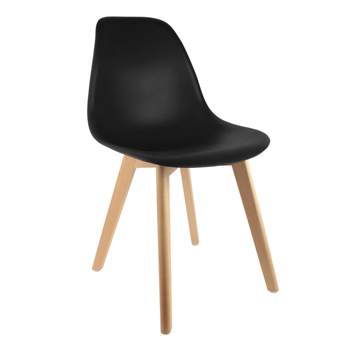 Chaise Scandinave Coque Noire - Lot De 4