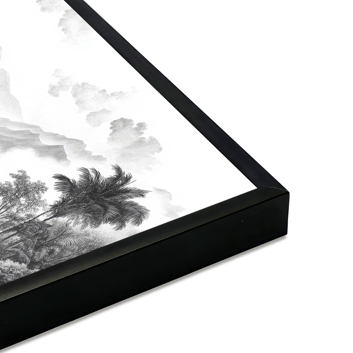 Affiche encadrée paysage tropical Affiche + cadre en métal - Noir