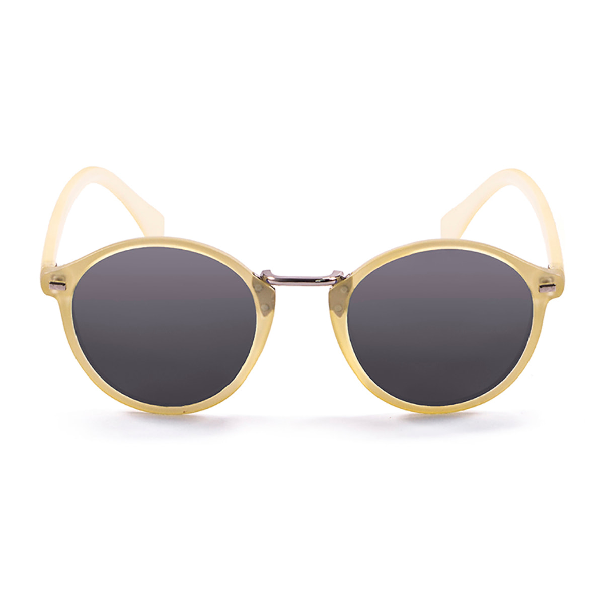 Gafas de sol OCEAN LILLE - De pc bisagra de metal / Dentro montura amarilla trans mate nariz de metal plateado brillante bisagra de metal lente ahumada