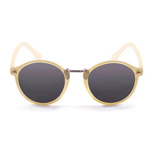 Gafas de sol OCEAN LILLE - De pc bisagra de metal / Dentro montura amarilla trans mate nariz de metal plateado brillante bisagra de metal lente ahumada