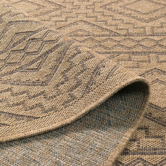 Nature - tapis aspect jute à motifs losanges marron