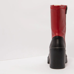 Botines con tacón 1973 NAPPA RED-BLACK/BERNA color Red-black