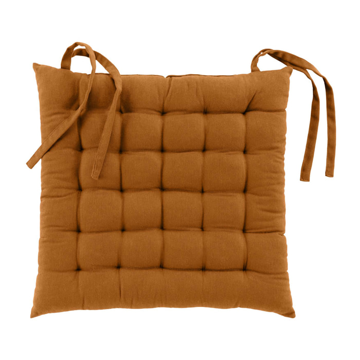 Assise matelassée en coton et polyester recyclé - Marron Clair