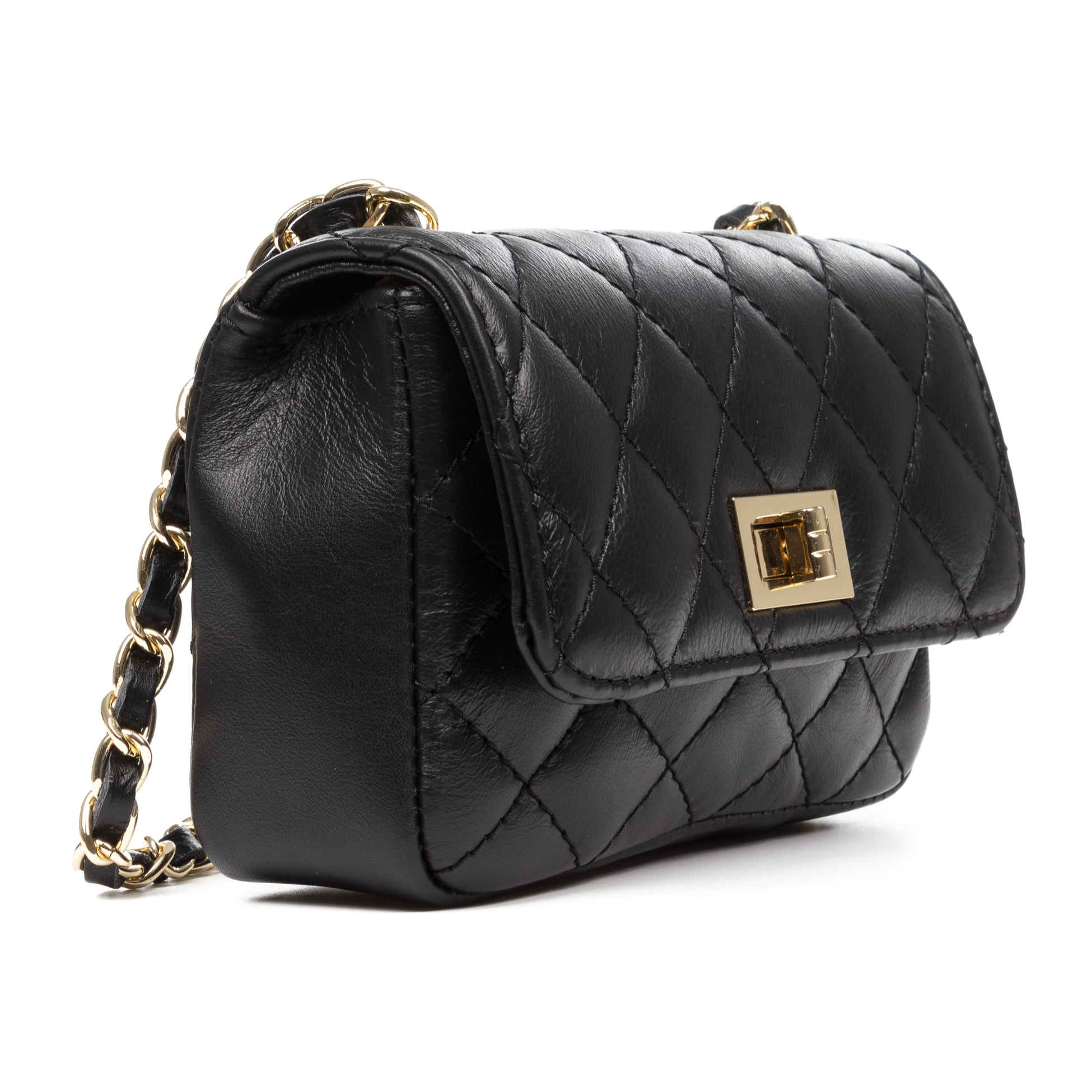 Amaro borsa a tracolla Donna. Pelle autentica Sauvage Trapuntata.