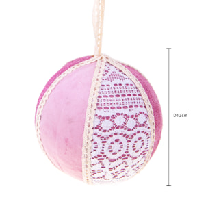 Sfera velluto/pizzo sc - Pezzi 6 - ROSA - Bianchi Dino SpA