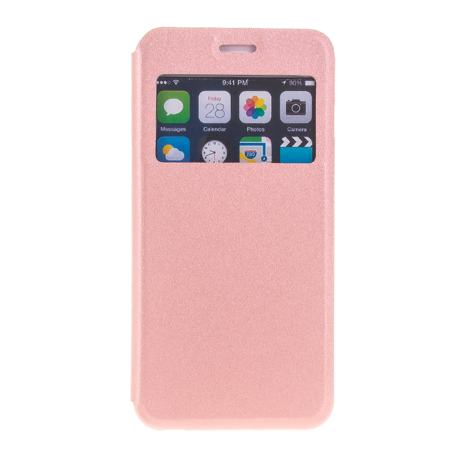DAM COPRI LIBRO CON FINESTRA CHIUSURA MAGNETICA IP6/6S PLUS 8x1x16 Cm. Colore rosa