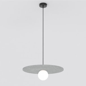 Lampada a sospensione CALMA con paralume in feltro grigio
