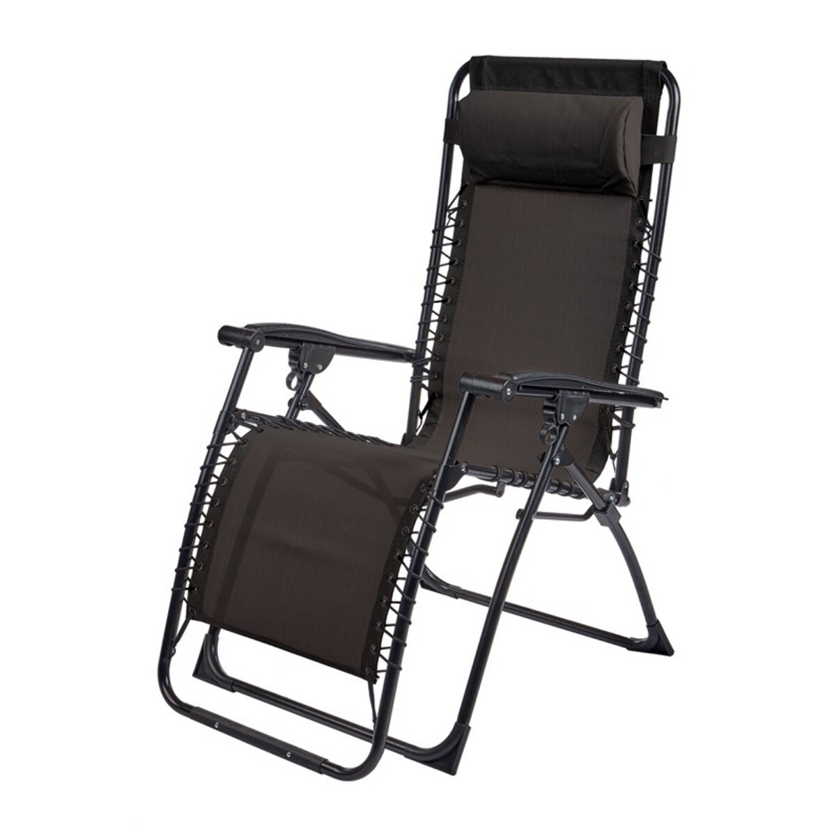 Lot de 2 fauteuils relax en acier - pliant - gris anthracite - PALAVAS