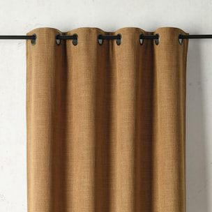 Rideau thermique et obscurcissant à envers polaire à oeillets - Jaune