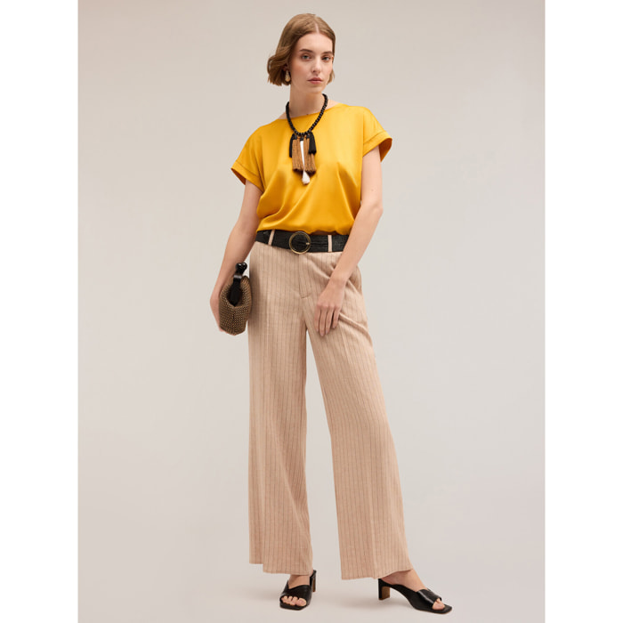 Motivi - Camiseta bimatérica - Amarillo ocre