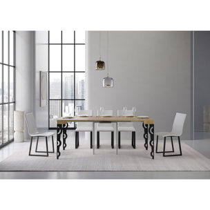 Consolle allungabile 90x40/300 cm Karamay Quercia Natura telaio Antracite