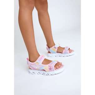 Sandalias Abiertas Estilo Deportivo Con Luces en Rosa