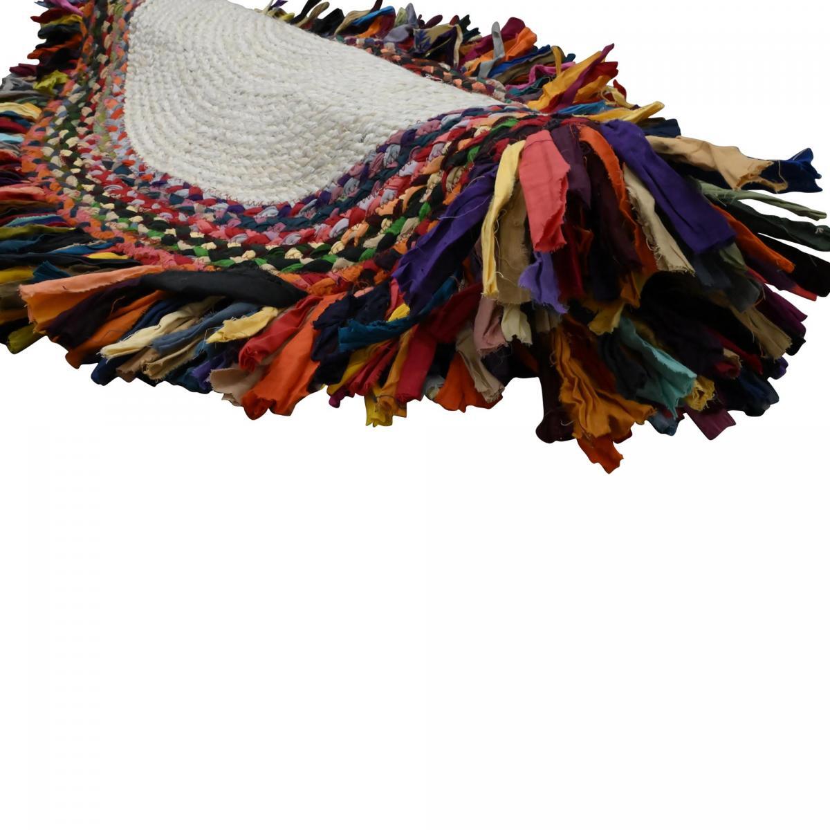 Tapis kilim rond fabriqué à la main en jute ORA