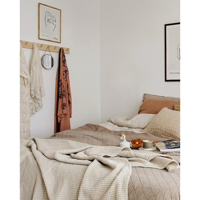 Cintre mural en bois massif ton naturel 61x5cm Hauteur: 5 Longueur: 61 Largeur: 1.4
