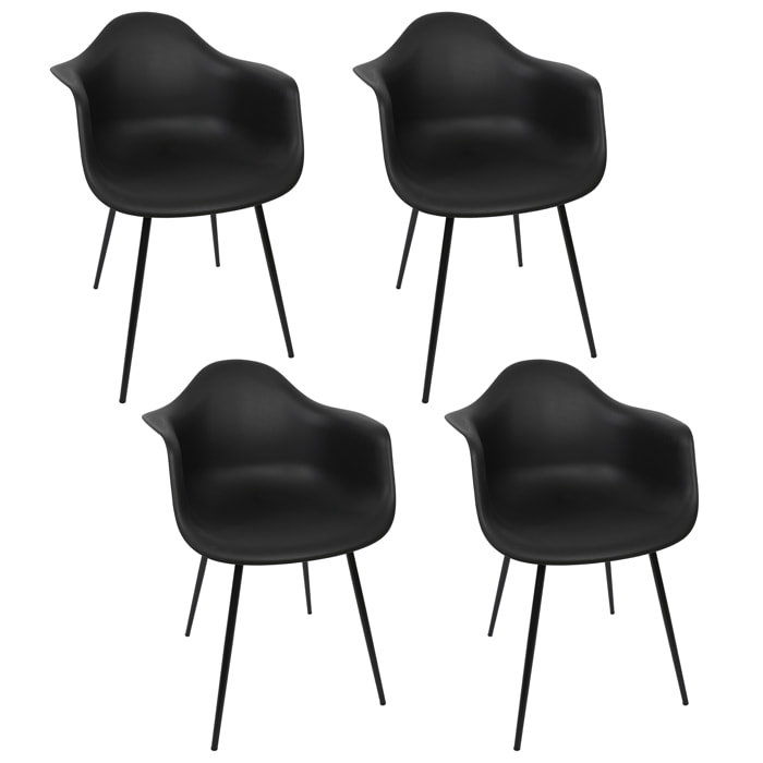 Fauteuil Gustav Noir - Lot De 4