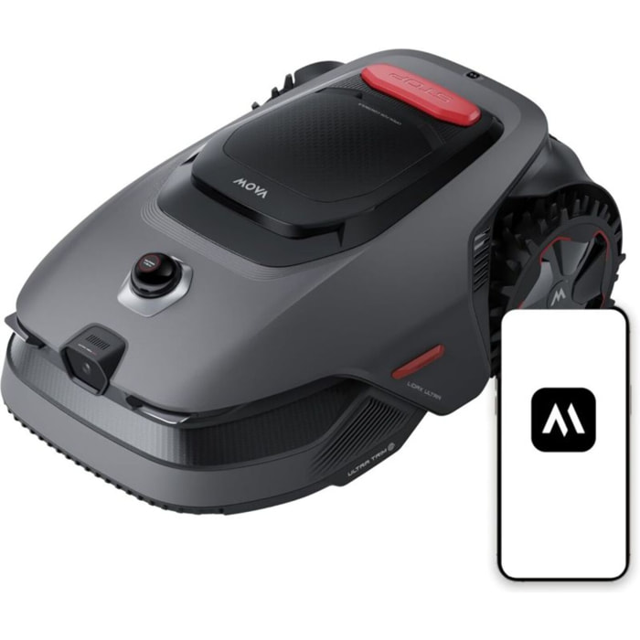 Robot tondeuse MOVA Lidax 800 sans fil périphérique, 800 m² de superficie, hauteur de coupe réglable jusqu'à 10cm