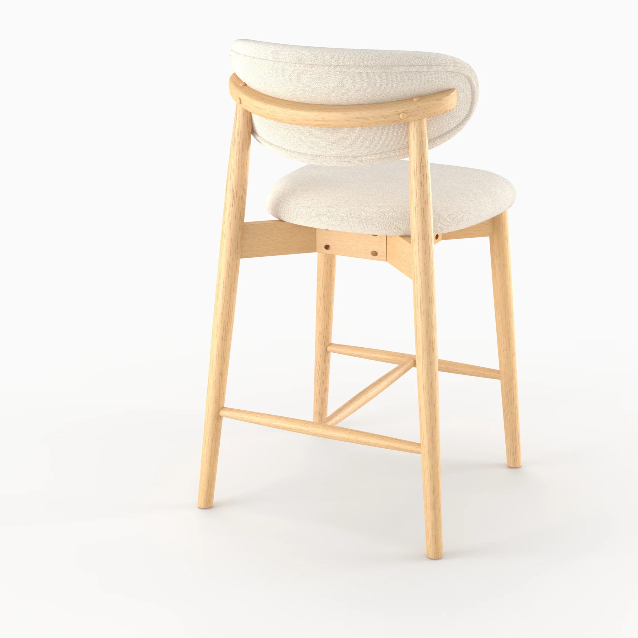 Lot de 2 chaises pour ilot central 64,5 cm en tissu beige - Yuna