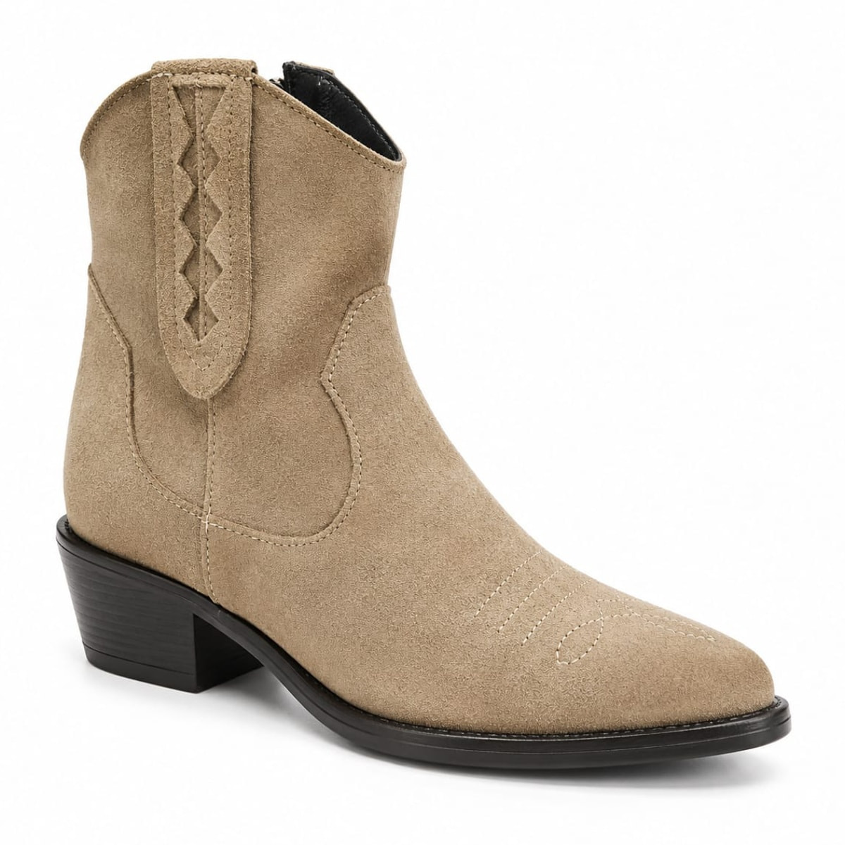Texano basso in vera pelle scamosciata - tacco 5 cm
