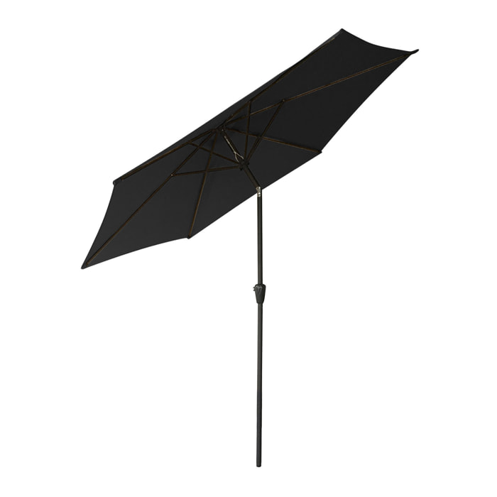 Parasol droit HAPUNA rond - Noir