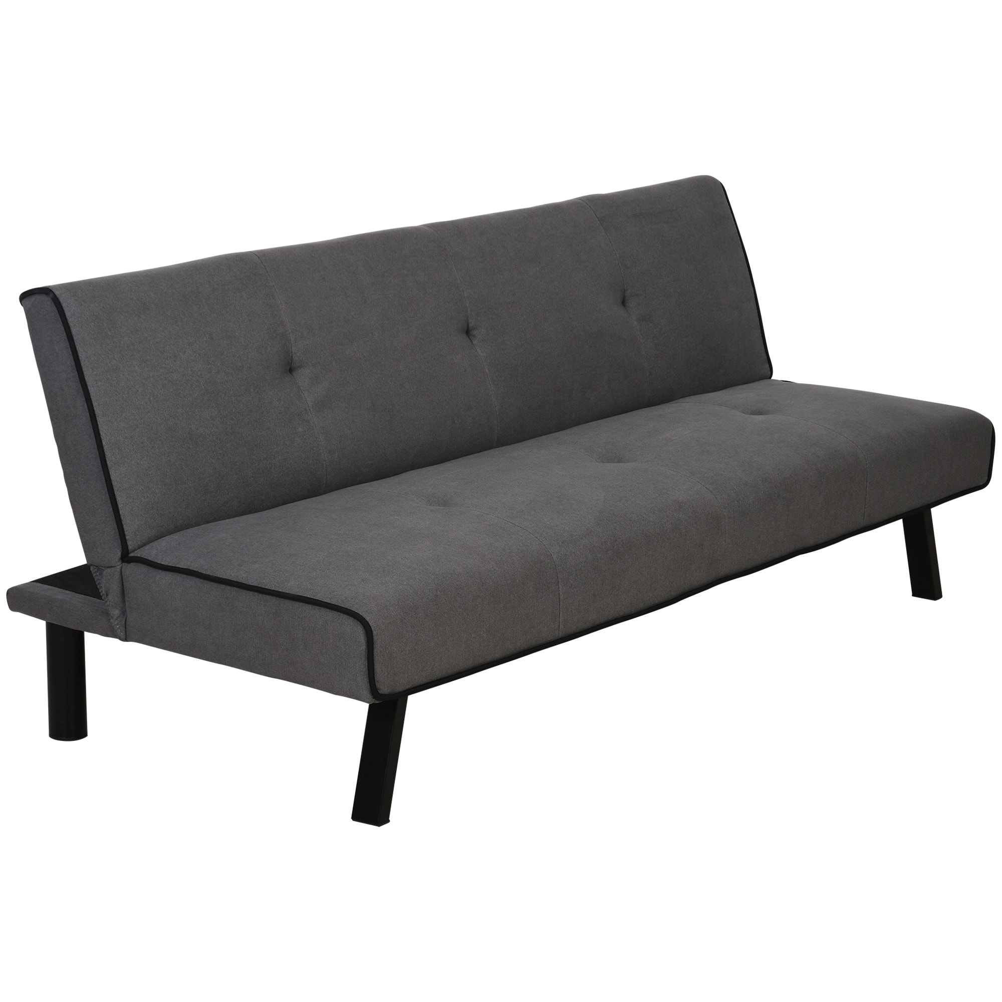 Sofá Cama de 3 Plazas con Patas Elevadas 170x76x72,5 cm Gris