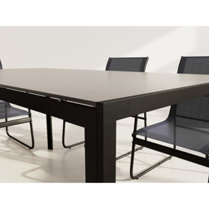Murillo - ensemble table et chaises de jardin - 6 personnes - noir et gris - Noir / Gris