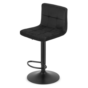 Set di 2 sgabelli bar girevoli Prot in velluto nero