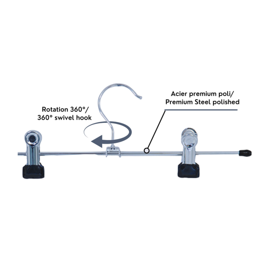 MSV Lot de 24 cintres en acier avec pinces