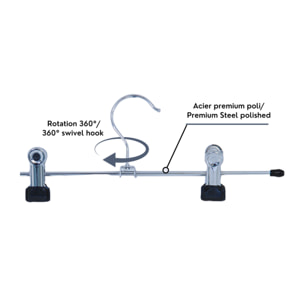 MSV Lot de 24 cintres en acier avec pinces