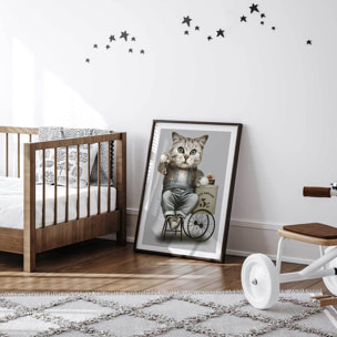 Affiche enfant vendeur de crême glacé  Affiche + cadre en bois - Noir