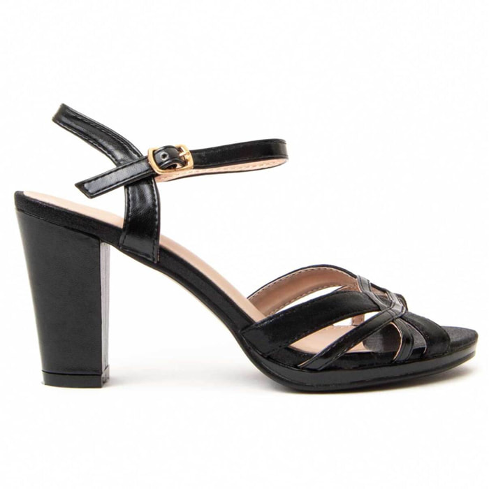 Sandalias de tacón - Negro - Altura: 8 cm