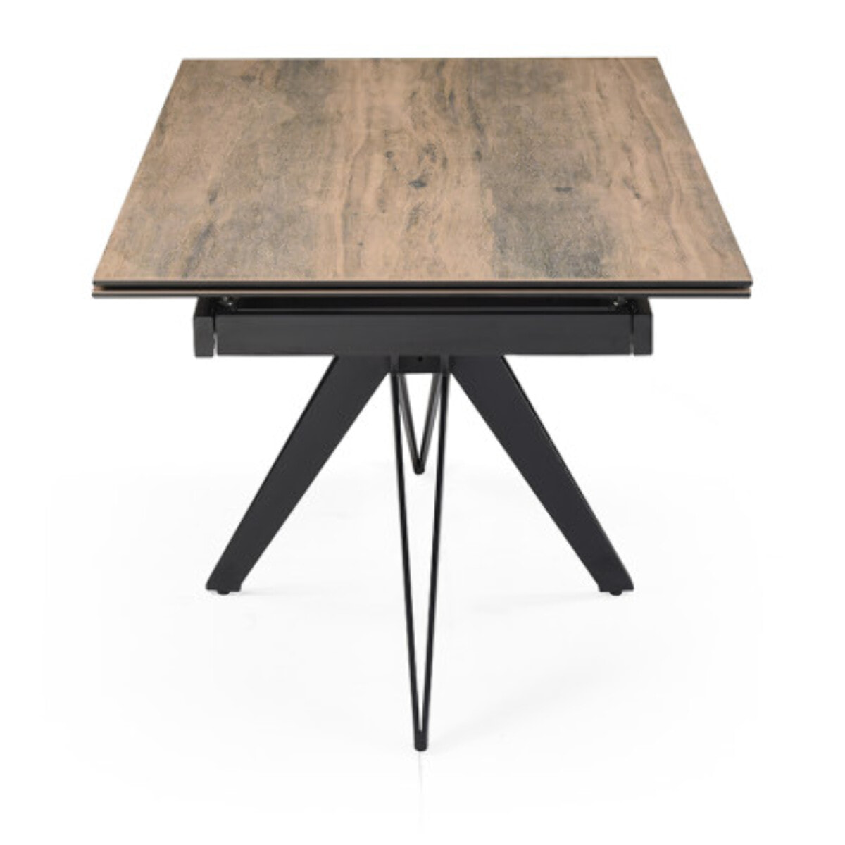 Table extensible céramique effet bois 180/260 cm - 8 piètements - UNIK