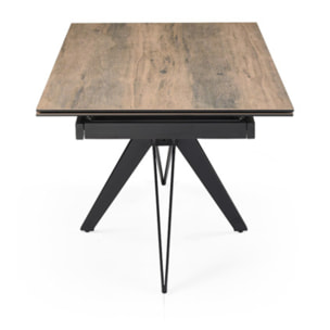 Table extensible céramique effet bois 180/260 cm - 8 piètements - UNIK