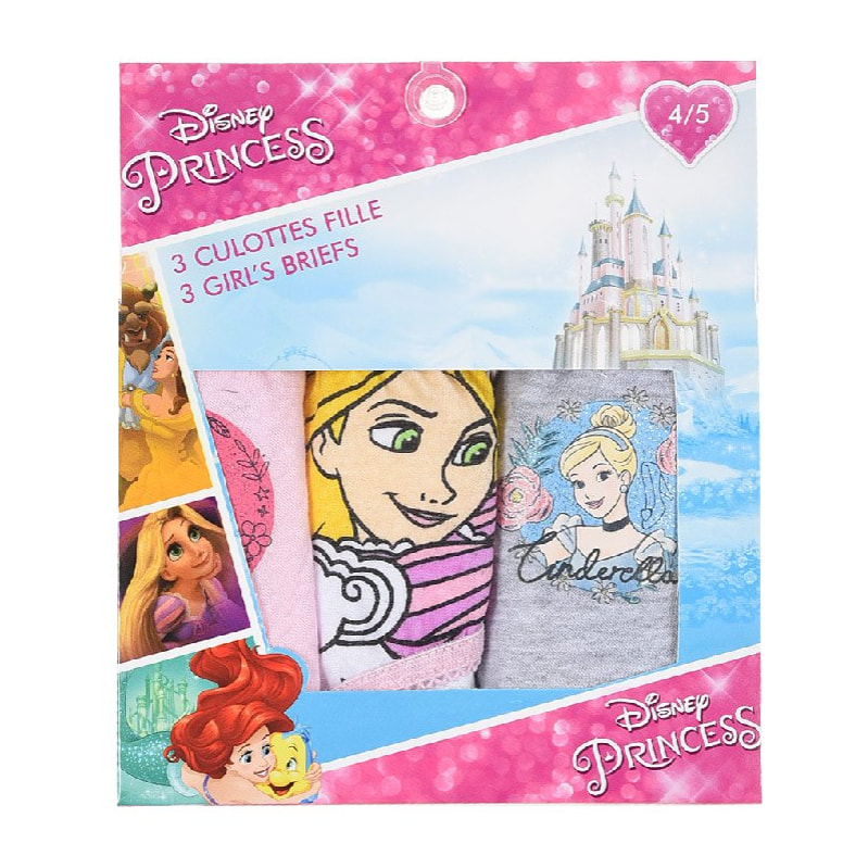 Set di 3 mutandine slip Principesse 4/5 Anni Lei Disney Multicolor