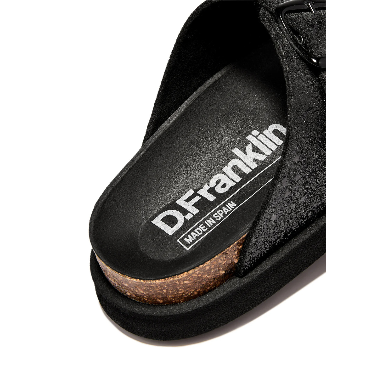 Sandalias de Mujer Cierre Hebilla en Negro Brillante Vibe Buckle