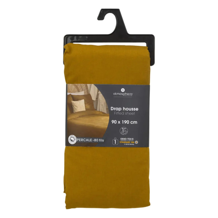 Drap-housse percale modoré 90x190cm