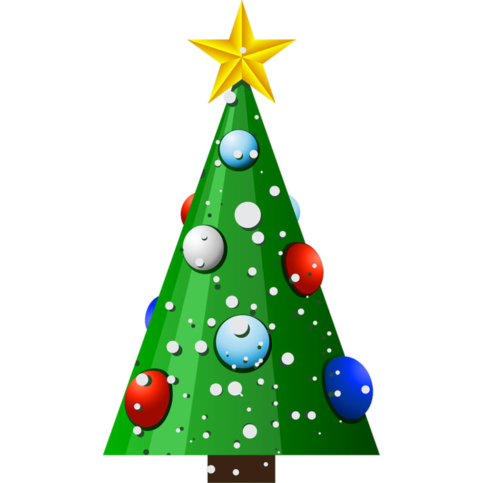 Sticker Noël le sapin de Noël et ses flocons de neige - Autocollants stickers adhésifs noël - décoration fêtes