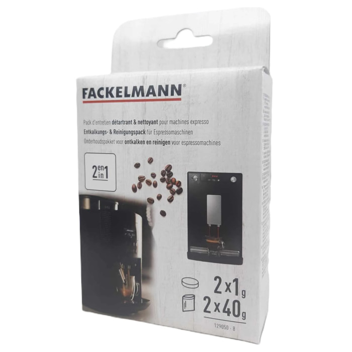 Pack entretien détartrant et nettoyage pour machine à expresso Fackelmann Petit Déjeuner