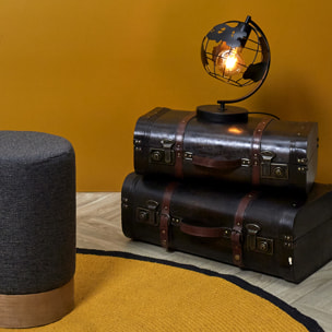 Lampe A Poser Metal Noir Globe