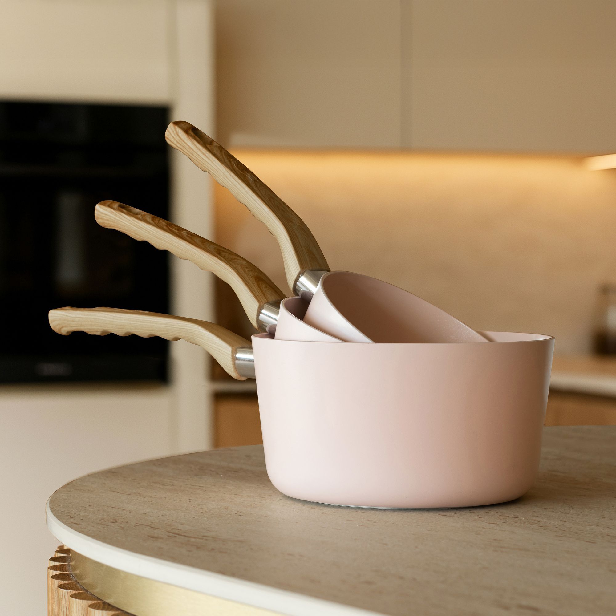 Casserole 20cm avec revêtement céramique rose - tous feux COLORAMA