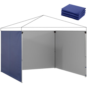 3 Paredes Laterales para Carpas de 3x3 m, Paredes Laterales de Repuesto para Cenador de Tela Oxford 210D con Cremallera, para Fiestas, 300x200 cm, Azul Oscuro