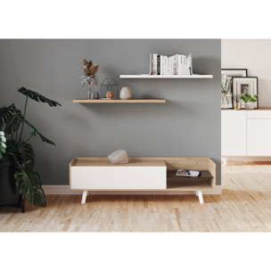 Estante mural Line melamina roble 90x18x2 cm