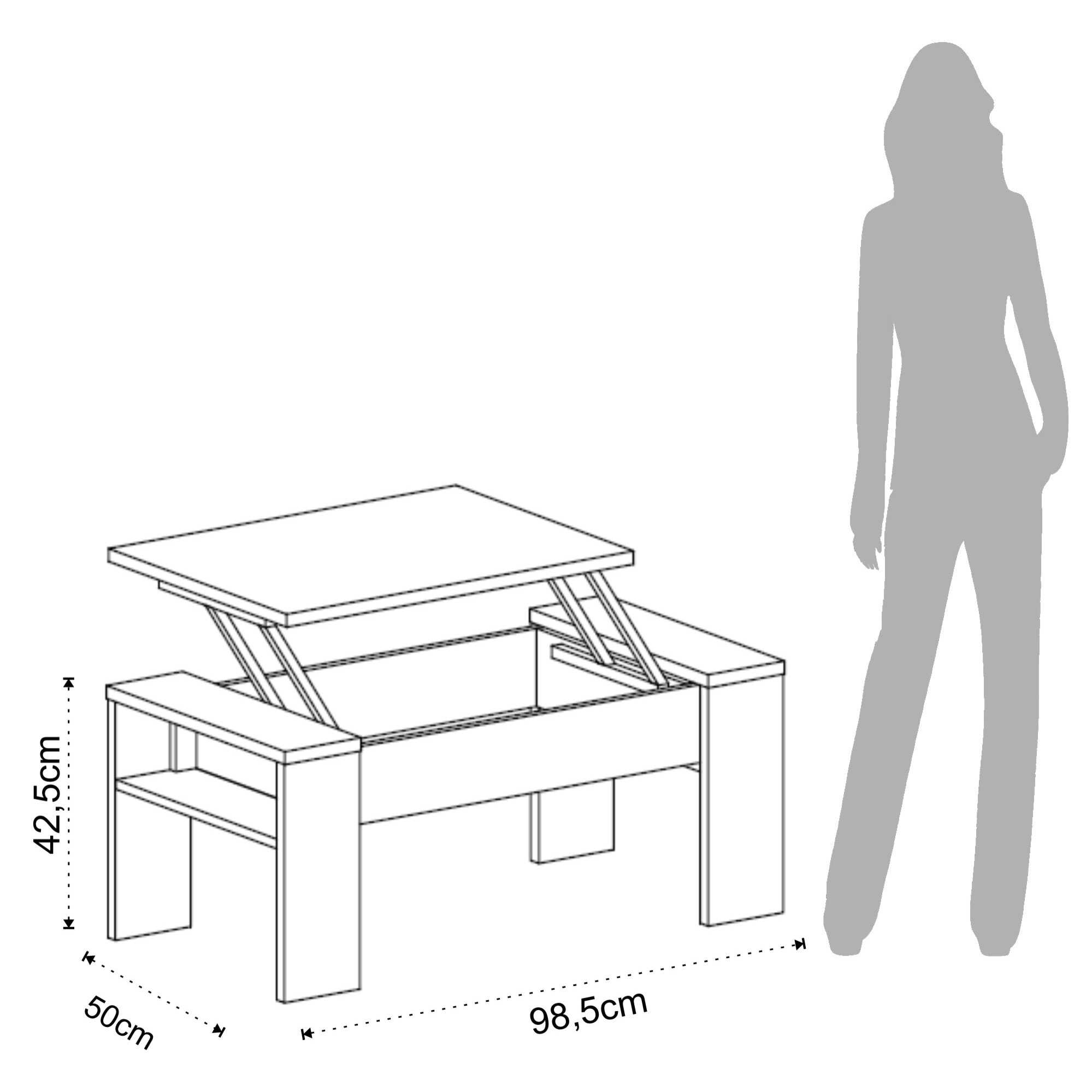 Tomasucci Table de rangement JAMES TOTAL WHITE