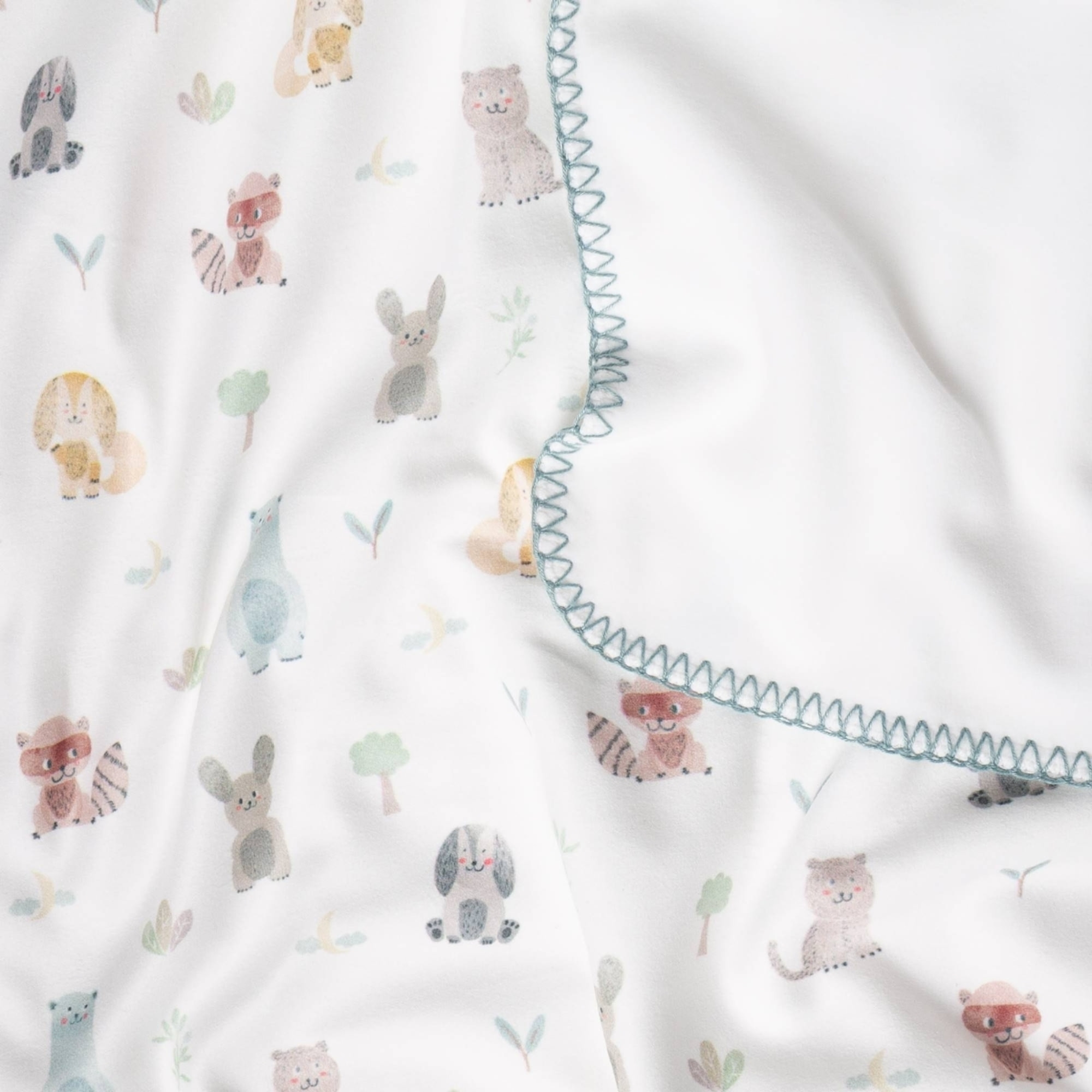 Plaid polar estampado animales Bicus color blanco