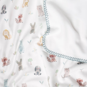 Plaid polar estampado animales Bicus color blanco