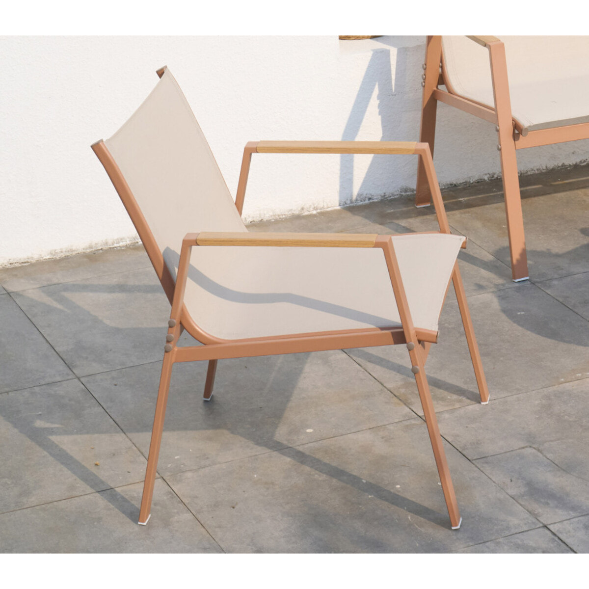 Salon de jardin - 4 places - bois et lin - SYDNEY