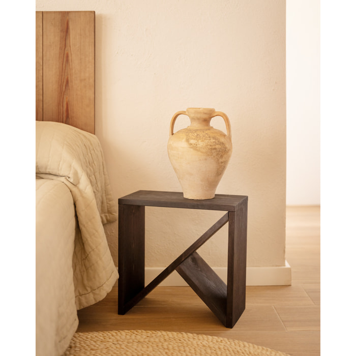 Pack 2 tables en bois massif noir en différentes tailles