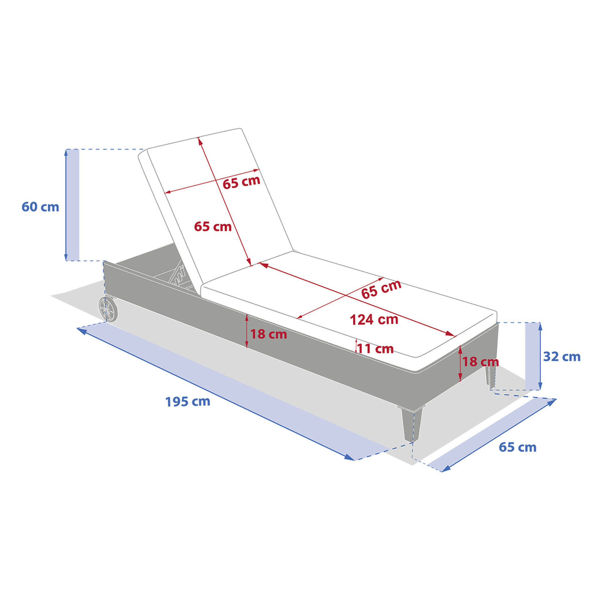 Lit de piscine "Boali" Savana aluminium résine tressée et polyester