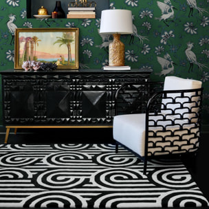 Tapis salon et chambre fait à la main en laine motif seventies