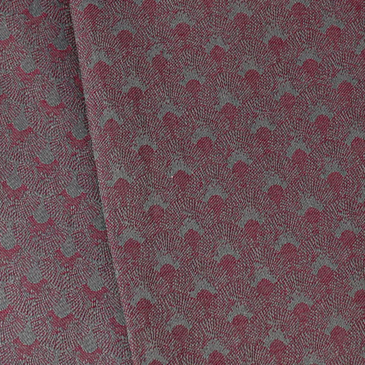 Lot de 2 mouchoirs pur coton motif jacquard bordeaux Paon prune